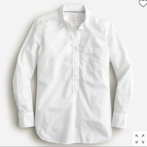 J crew Petite classic-fit washed cotton poplin popover AW709 - Picture 3 of 4
